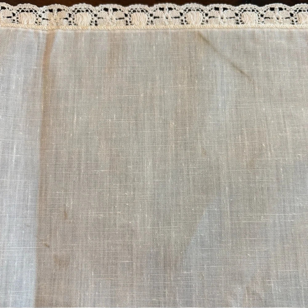 Vtg Butterfly Floral Hand Painted Linen Dresser Scarf Table Runner 45x14